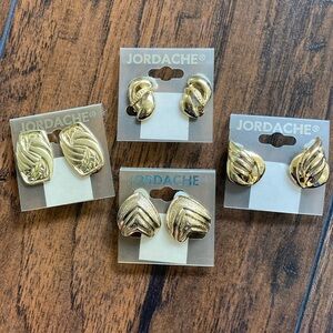 Gold clip on earring lot